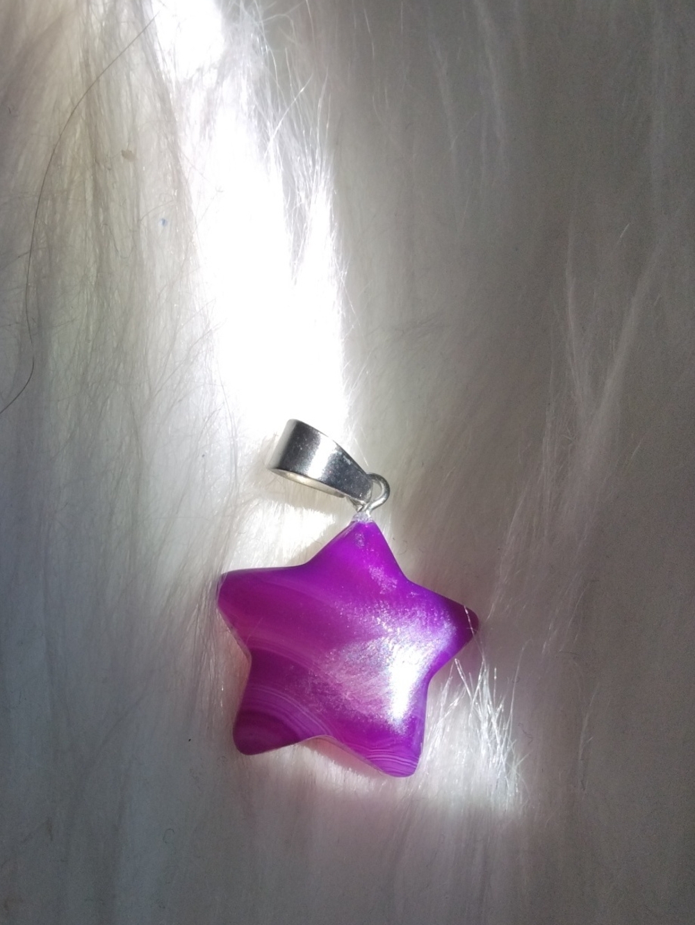 Purple Banded Agage Star Pendant Necklace - Women Jewelry